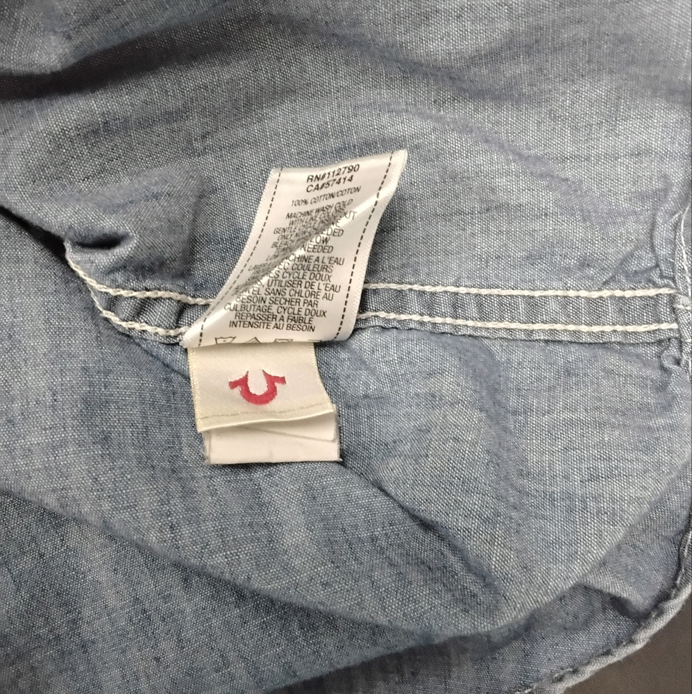 True Religion denim snap shirt. - Picture 7 of 10